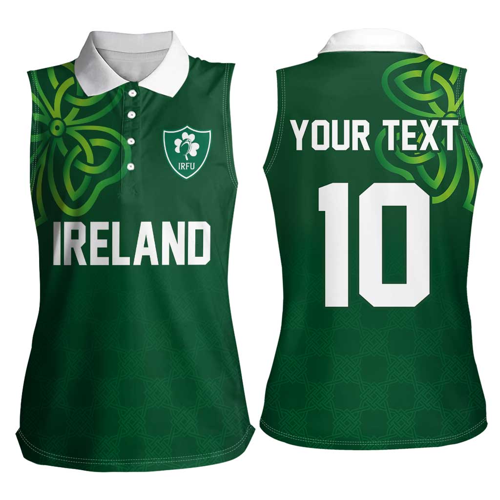 Custom Ireland Rugby-Celtic Shamrocks Women Sleeveless Polo Shirt