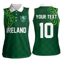 Custom Ireland Rugby-Celtic Shamrocks Women Sleeveless Polo Shirt