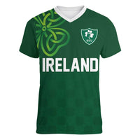 Custom Ireland Rugby-Celtic Shamrocks Women V-Neck T-Shirt