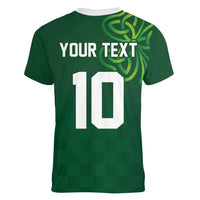 Custom Ireland Rugby-Celtic Shamrocks Women V-Neck T-Shirt