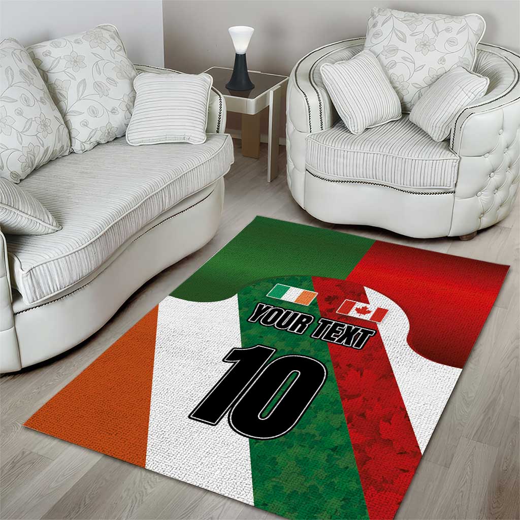 Custom Canada and Ireland Area Rug Shamrocks and Maple Leaves