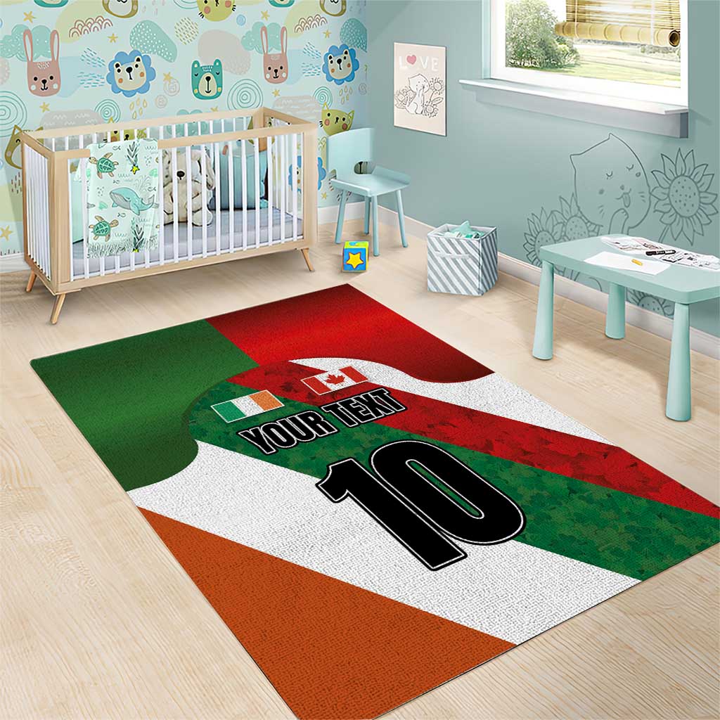 Custom Canada and Ireland Area Rug Shamrocks and Maple Leaves