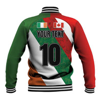 Custom Canada and Ireland Baseball Jacket Shamrocks and Maple Leaves