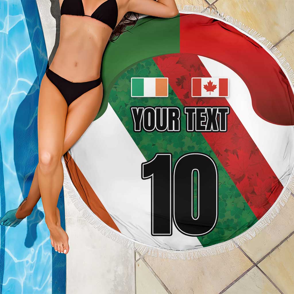 Custom Canada and Ireland Beach Blanket Shamrocks and Maple Leaves
