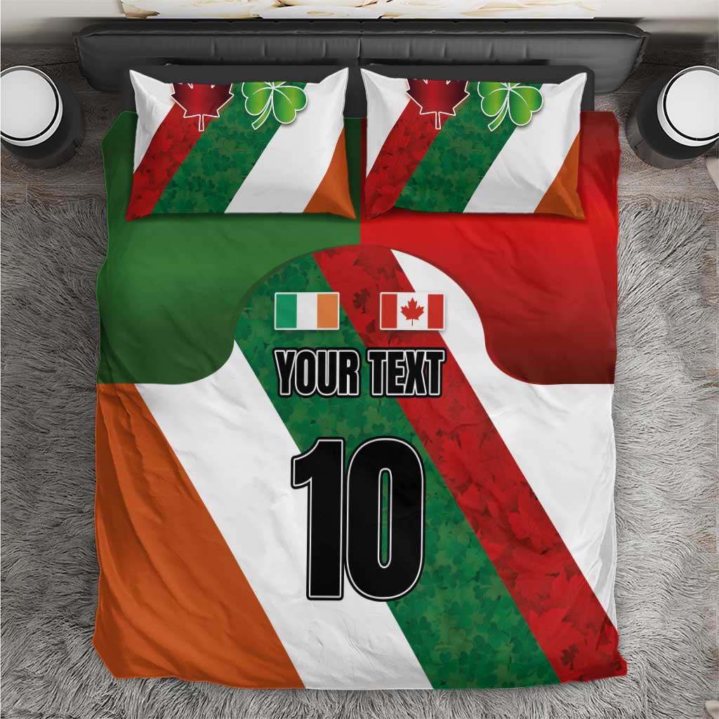 Custom Canada and Ireland Bedding Set Shamrocks and Maple Leaves