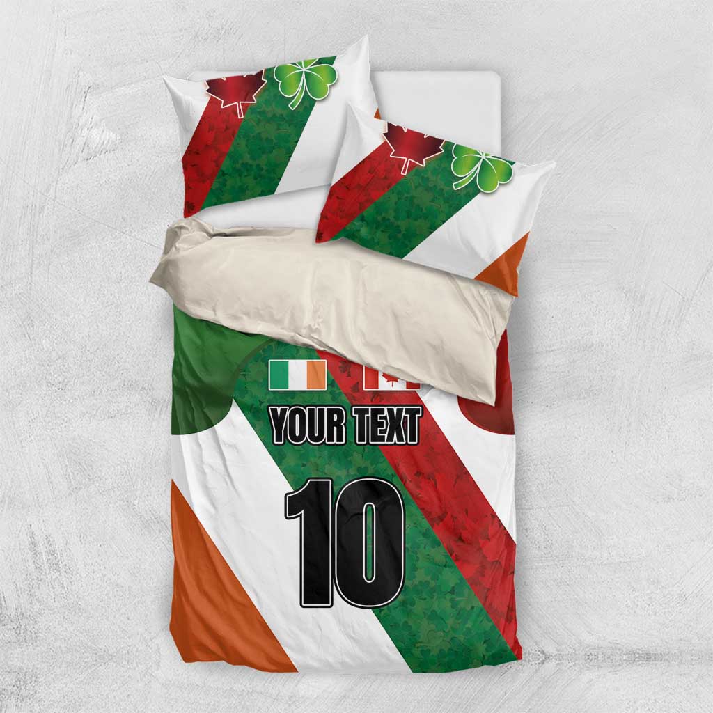 Custom Canada and Ireland Bedding Set Shamrocks and Maple Leaves
