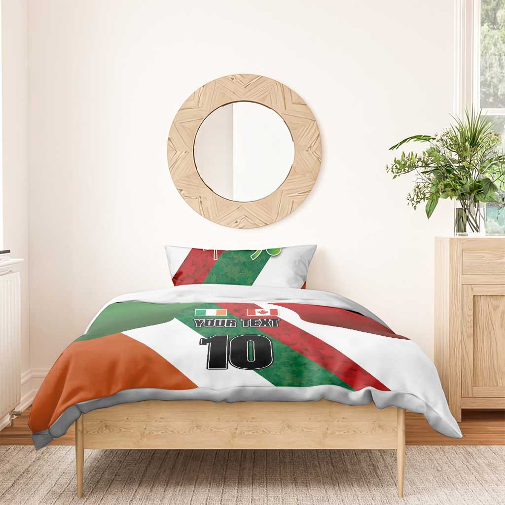 Custom Canada and Ireland Bedding Set Shamrocks and Maple Leaves