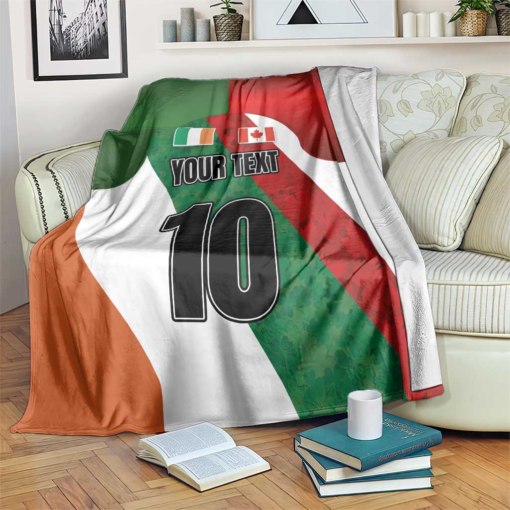 Custom Canada and Ireland Blanket Shamrocks and Maple Leaves