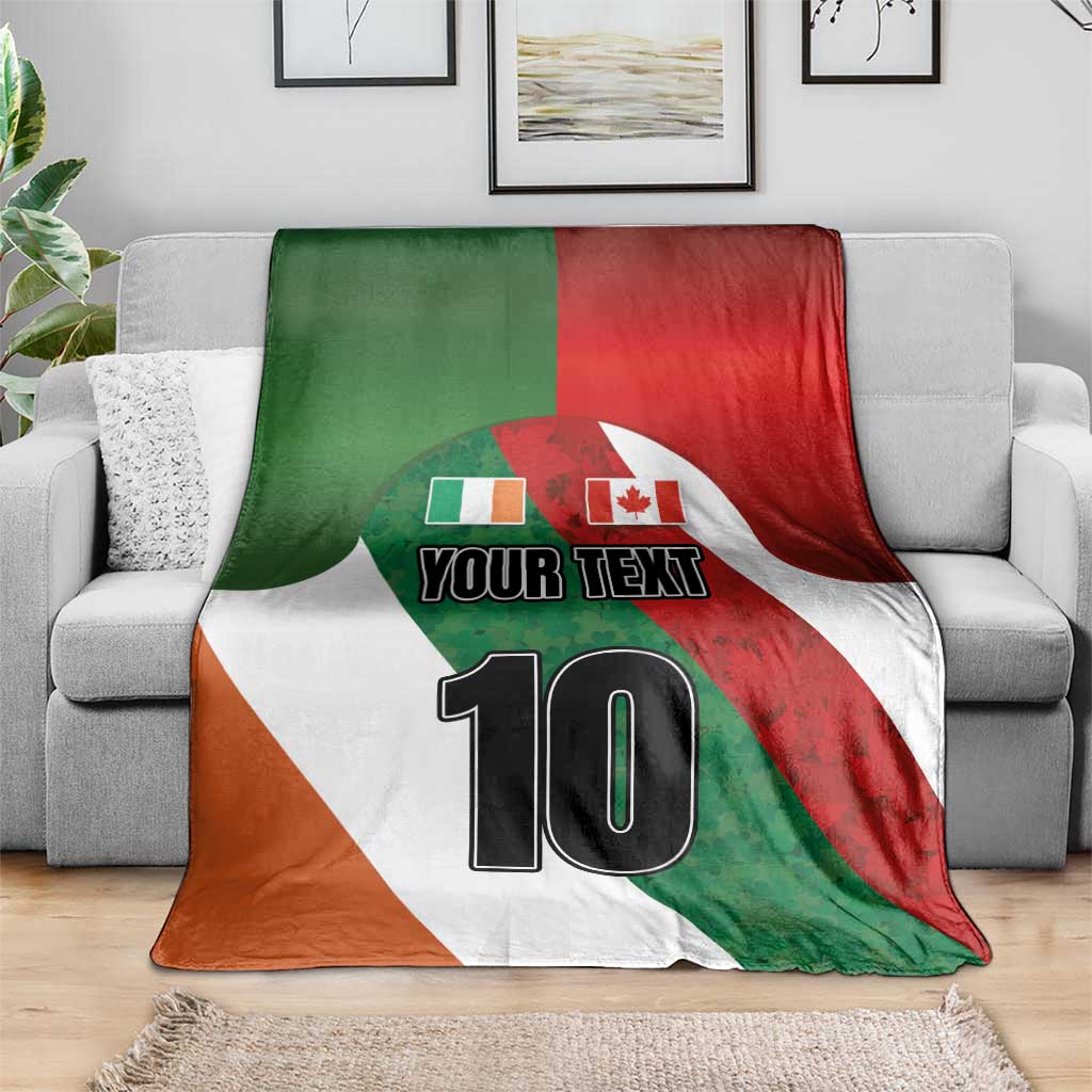 Custom Canada and Ireland Blanket Shamrocks and Maple Leaves