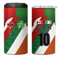 Custom Canada and Ireland 4 in 1 Can Cooler Tumbler Shamrocks and Maple Leaves