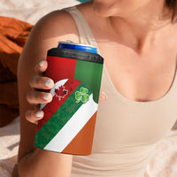 Custom Canada and Ireland 4 in 1 Can Cooler Tumbler Shamrocks and Maple Leaves