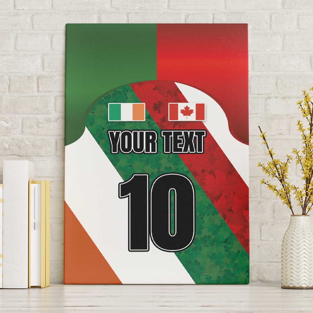 Custom Canada and Ireland Canvas Wall Art Shamrocks and Maple Leaves