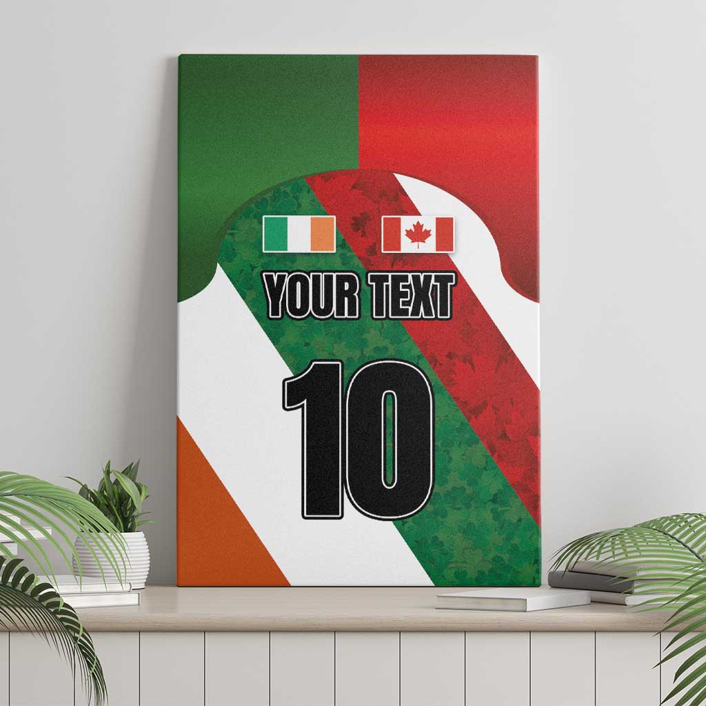 Custom Canada and Ireland Canvas Wall Art Shamrocks and Maple Leaves