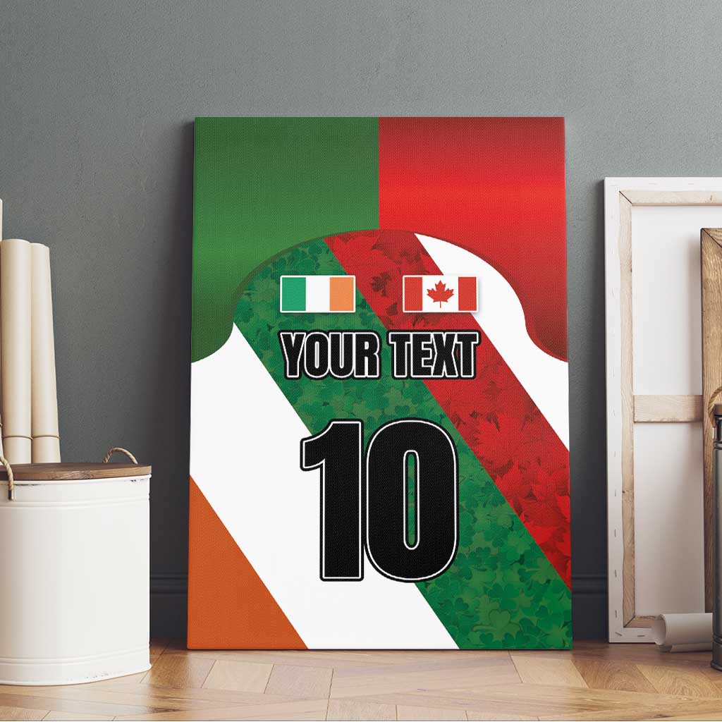 Custom Canada and Ireland Canvas Wall Art Shamrocks and Maple Leaves