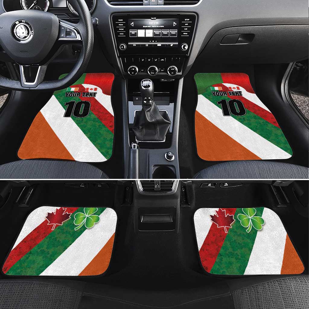 Custom Canada and Ireland Car Mats Shamrocks and Maple Leaves
