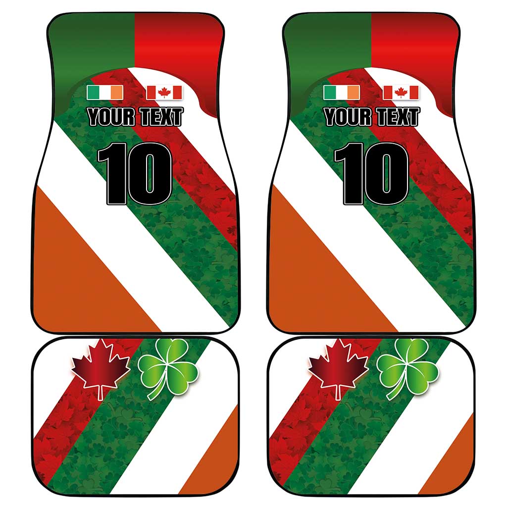 Custom Canada and Ireland Car Mats Shamrocks and Maple Leaves