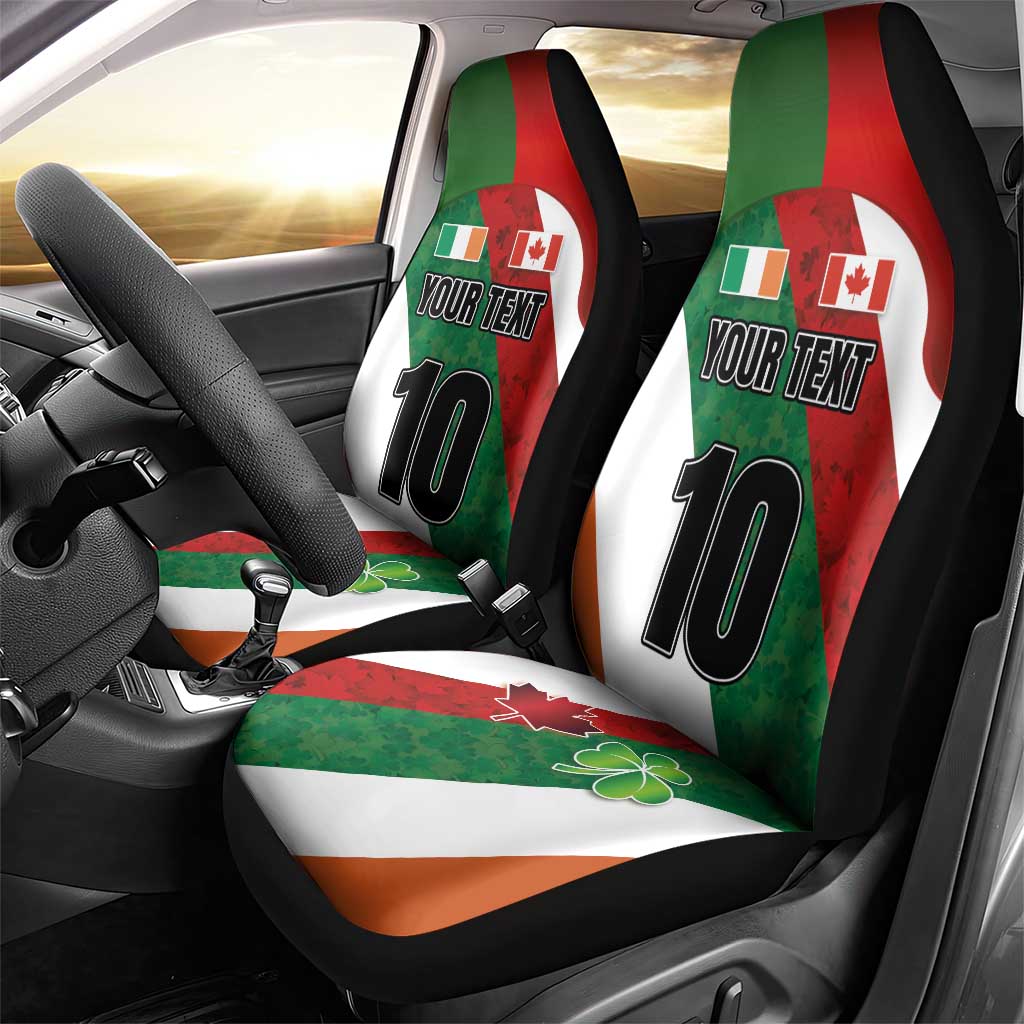 Custom Canada and Ireland Car Seat Cover Shamrocks and Maple Leaves