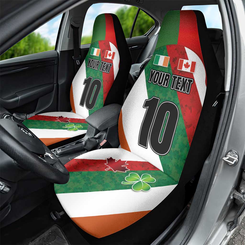 Custom Canada and Ireland Car Seat Cover Shamrocks and Maple Leaves