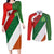 Custom Canada and Ireland Couples Matching Long Sleeve Bodycon Dress and Long Sleeve Button Shirt Shamrocks and Maple Leaves