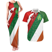 Custom Canada and Ireland Couples Matching Tank Maxi Dress and Hawaiian Shirt Shamrocks and Maple Leaves