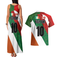 Custom Canada and Ireland Couples Matching Tank Maxi Dress and Hawaiian Shirt Shamrocks and Maple Leaves