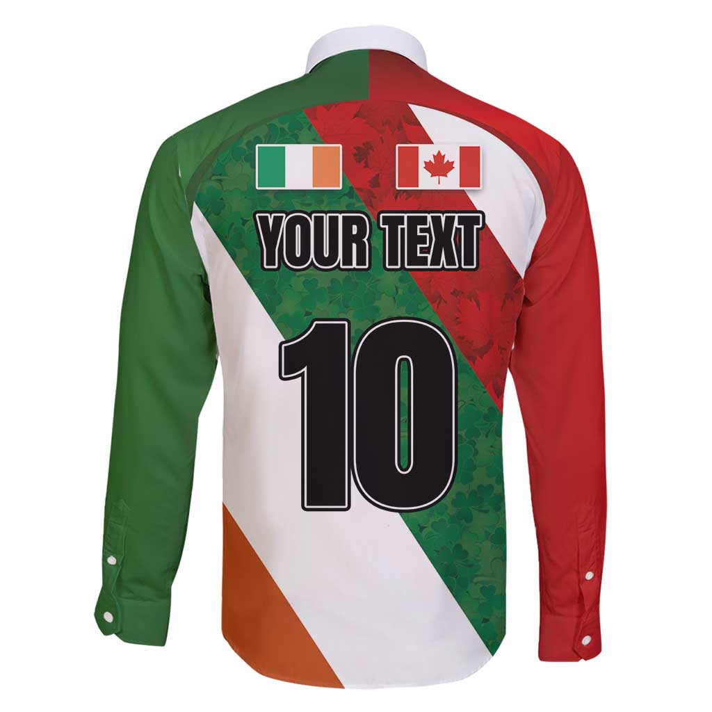 Custom Canada and Ireland Family Matching Long Sleeve Bodycon Dress and Hawaiian Shirt Shamrocks and Maple Leaves