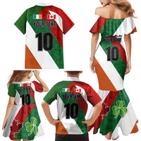 Custom Canada and Ireland Family Matching Mermaid Dress and Hawaiian Shirt Shamrocks and Maple Leaves