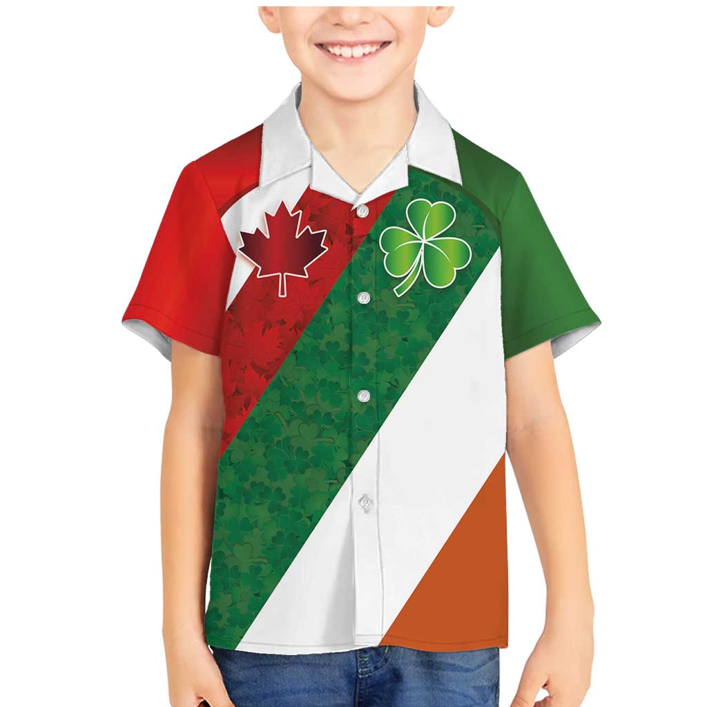 Custom Canada and Ireland Family Matching Mermaid Dress and Hawaiian Shirt Shamrocks and Maple Leaves