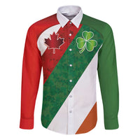 Custom Canada and Ireland Family Matching Puletasi and Hawaiian Shirt Shamrocks and Maple Leaves