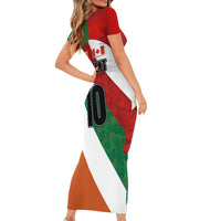 Custom Canada and Ireland Family Matching Short Sleeve Bodycon Dress and Hawaiian Shirt Shamrocks and Maple Leaves