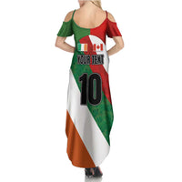 Custom Canada and Ireland Family Matching Summer Maxi Dress and Hawaiian Shirt Shamrocks and Maple Leaves