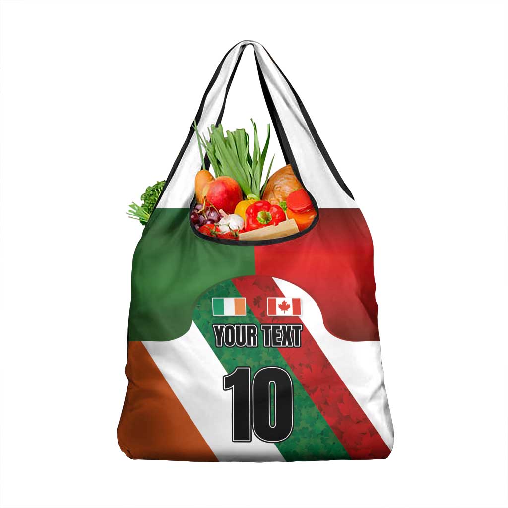 Custom Canada and Ireland Grocery Bag Shamrocks and Maple Leaves
