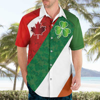 Custom Canada and Ireland Hawaiian Shirt Shamrocks and Maple Leaves