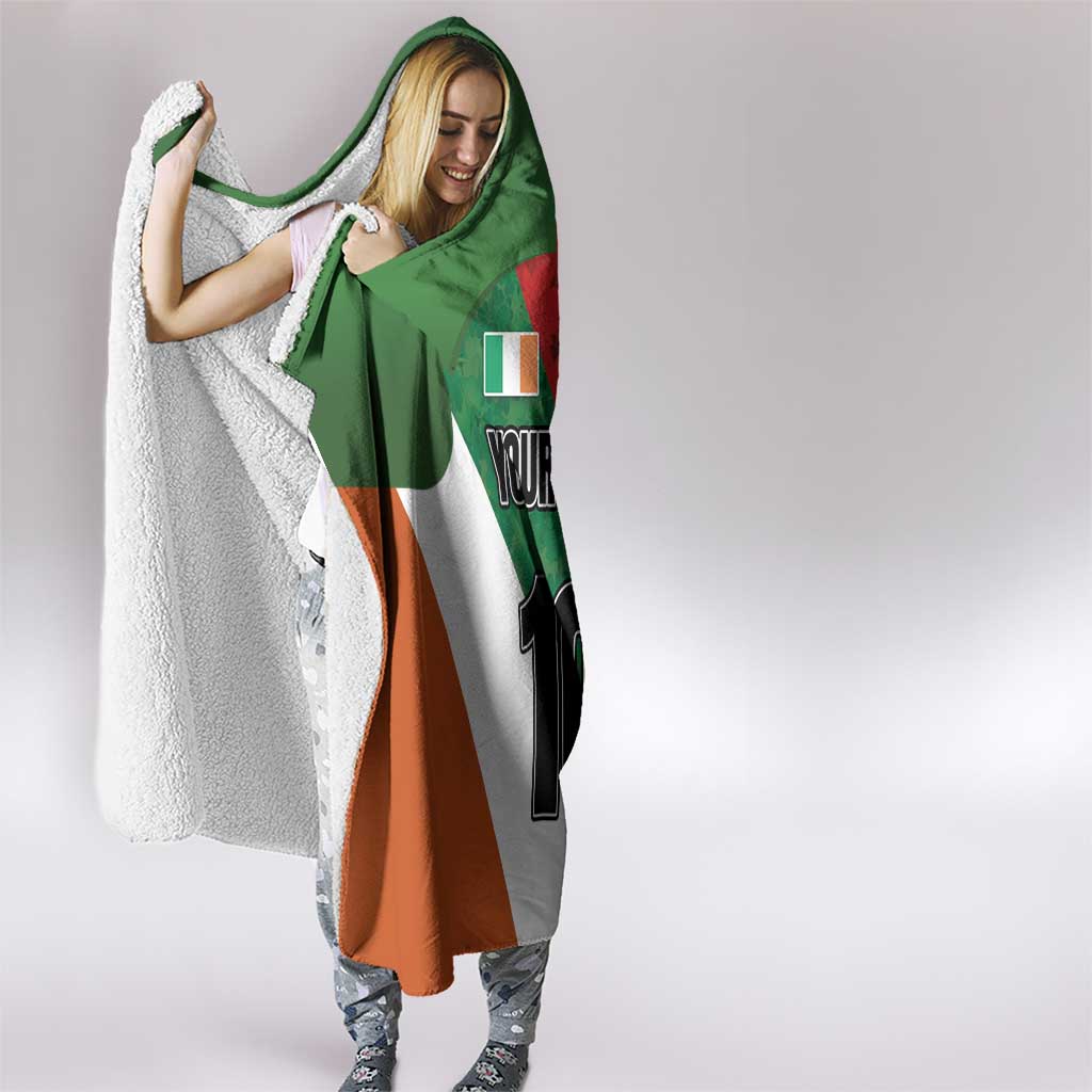 Custom Canada and Ireland Hooded Blanket Shamrocks and Maple Leaves