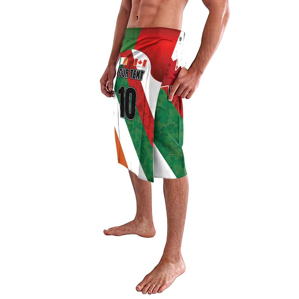 Custom Canada and Ireland Lavalava Shamrocks and Maple Leaves