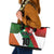 Custom Canada and Ireland Leather Tote Bag Shamrocks and Maple Leaves