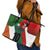 Custom Canada and Ireland Leather Tote Bag Shamrocks and Maple Leaves