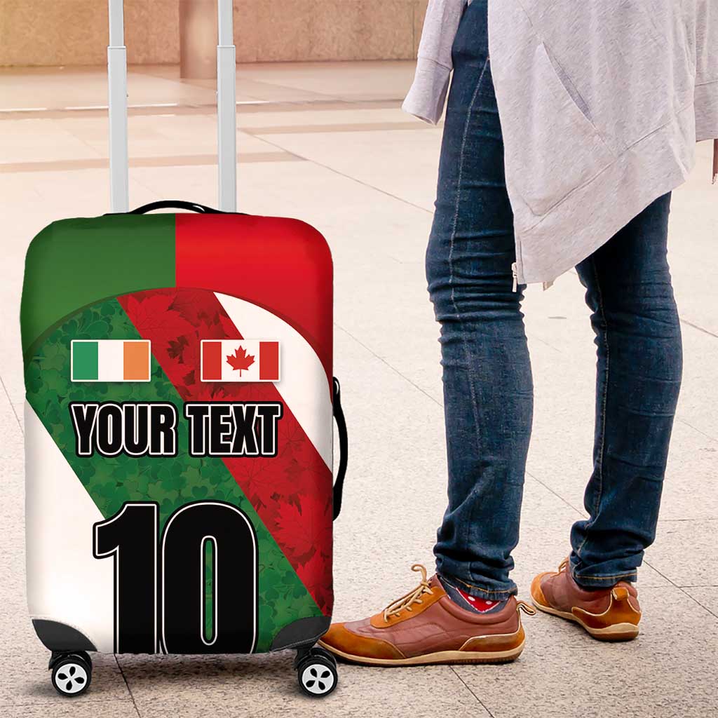 Custom Canada and Ireland Luggage Cover Shamrocks and Maple Leaves