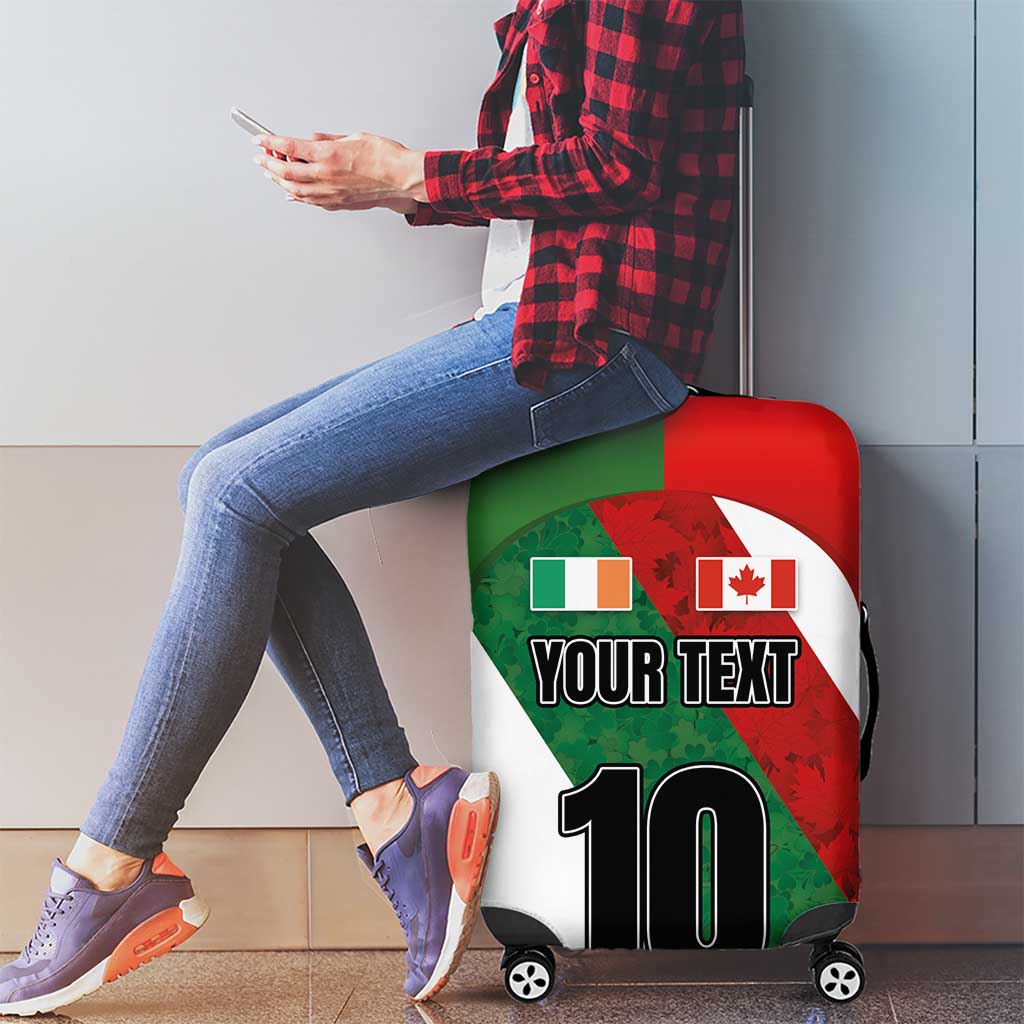 Custom Canada and Ireland Luggage Cover Shamrocks and Maple Leaves