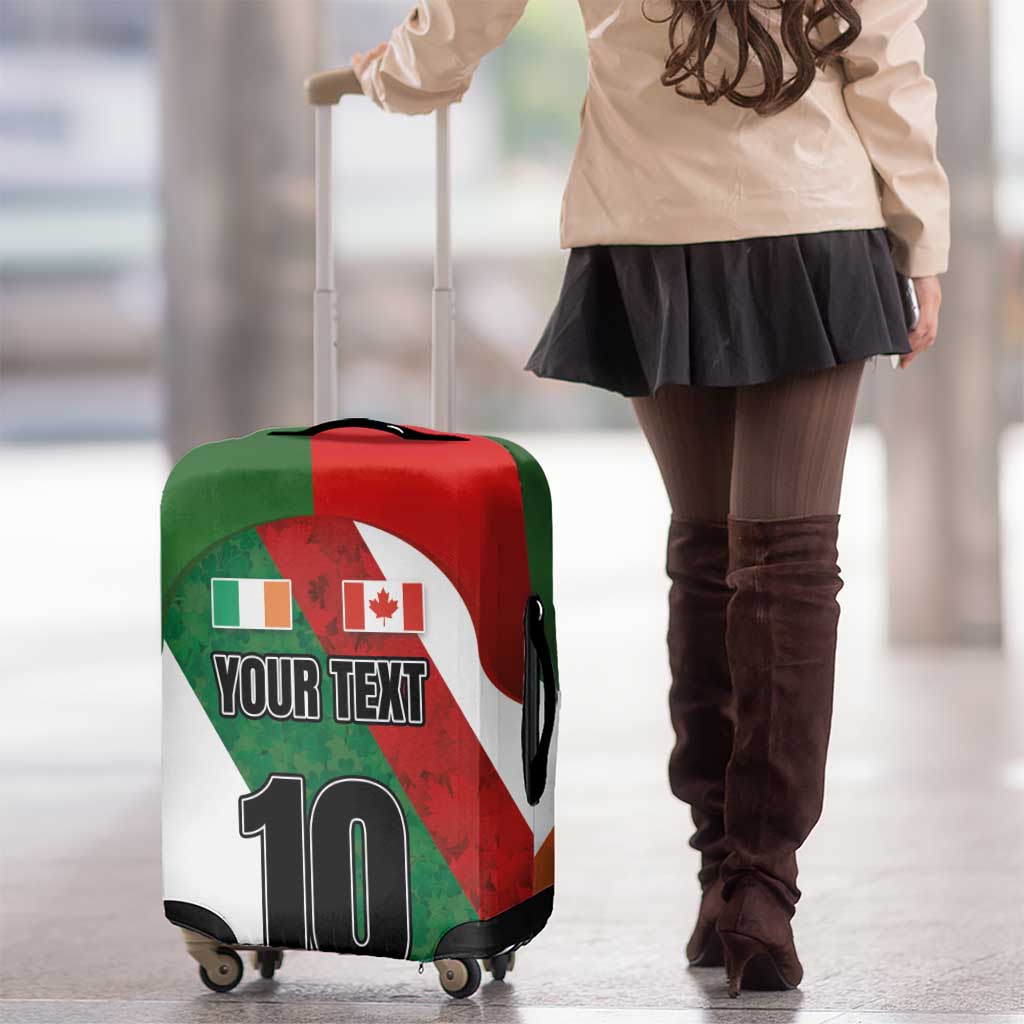 Custom Canada and Ireland Luggage Cover Shamrocks and Maple Leaves