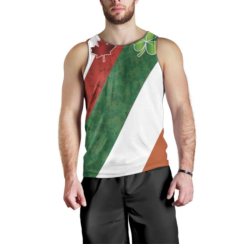 Custom Canada and Ireland Men Tank Top Shamrocks and Maple Leaves