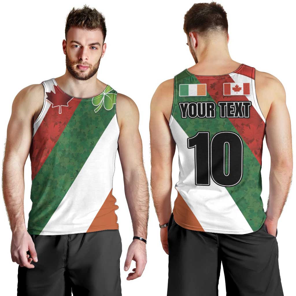 Custom Canada and Ireland Men Tank Top Shamrocks and Maple Leaves