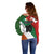 Custom Canada and Ireland Off Shoulder Sweater Shamrocks and Maple Leaves