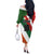 Custom Canada and Ireland Off The Shoulder Long Sleeve Dress Shamrocks and Maple Leaves