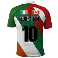 Custom Canada and Ireland Polo Shirt Shamrocks and Maple Leaves