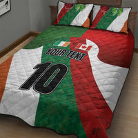 Custom Canada and Ireland Quilt Bed Set Shamrocks and Maple Leaves