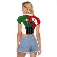 Custom Canada and Ireland Raglan Cropped T Shirt Shamrocks and Maple Leaves