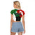 Custom Canada and Ireland Raglan Cropped T Shirt Shamrocks and Maple Leaves