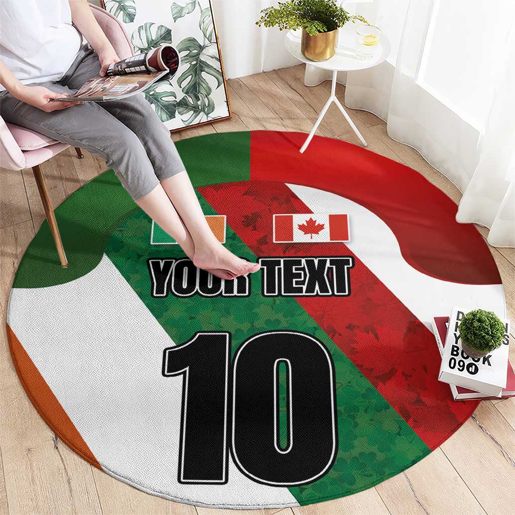 Custom Canada and Ireland Round Carpet Shamrocks and Maple Leaves