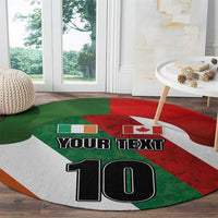 Custom Canada and Ireland Round Carpet Shamrocks and Maple Leaves